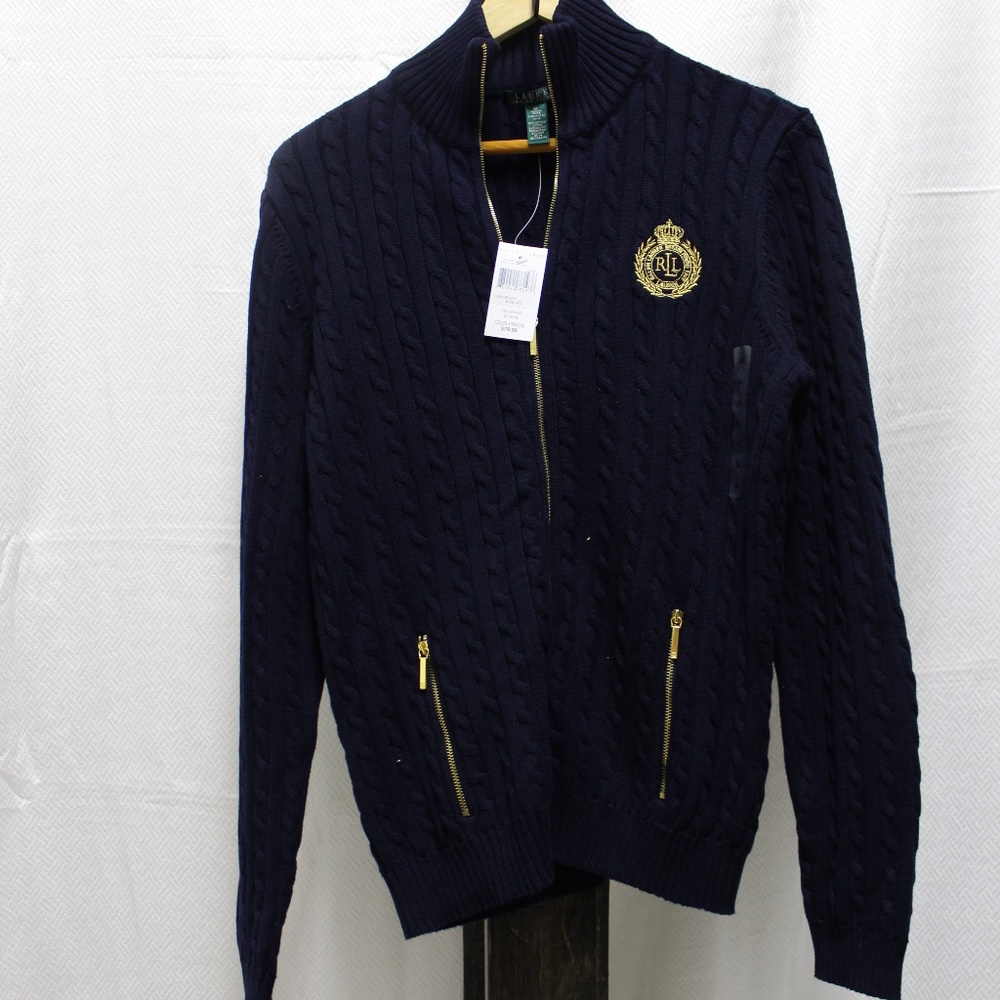 NWT Lauren Ralph Lauren Zip-up Sweater